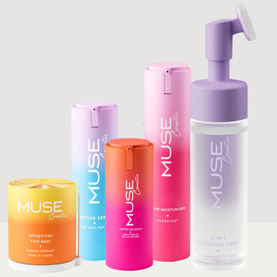 MUSE face care set with cleansing foam, mask, serum, eye cream and cream