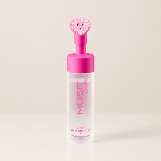 Почистваща пяна за лице MUSE Pink 150 мл със силиконова четка