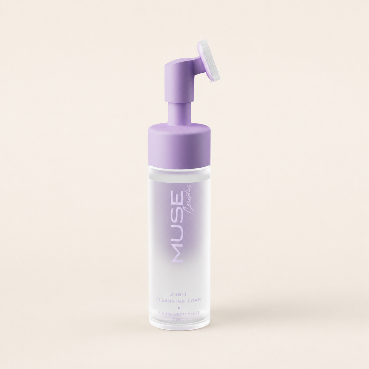 Почистваща пяна за лице MUSE Purple 150 мл със силиконова четка