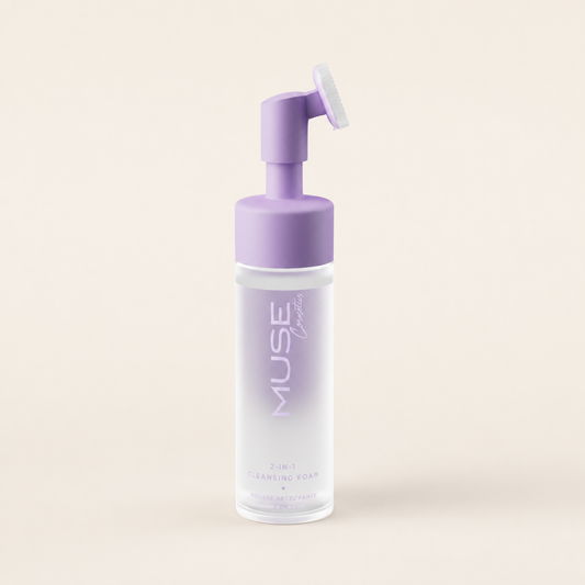 Почистваща пяна за лице MUSE Purple 150 мл със силиконова четка