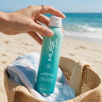 Опаковка на MUSE SPF 30 Body Spray с BOV технология